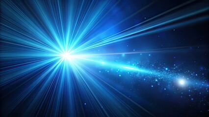 Obraz premium Light Blue Ray Gradient Banner, Dark Blue Noise Background, High Depth of Field