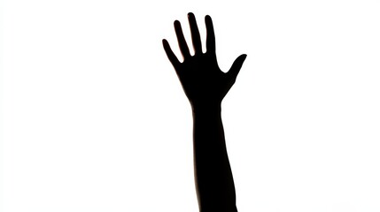 Obraz premium Silhouette of a Raised Hand