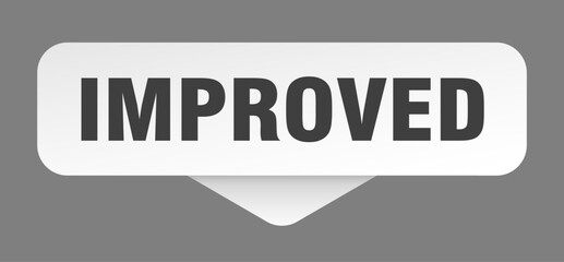 improved sticker. improved sign isolated on gray background