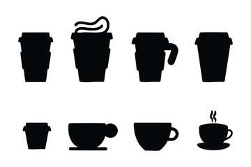 Coffee mug  vector set Coffee tea drink logo idea Cup logo idea
