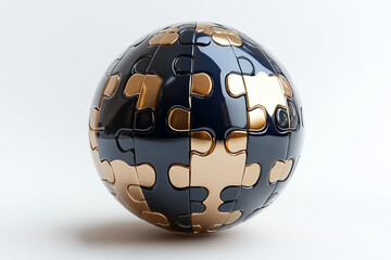 globe puzzle isolated on white