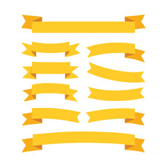 Obraz premium Yellow Ribbon Banners Set Elegant & Versatile Decorative Ribbons