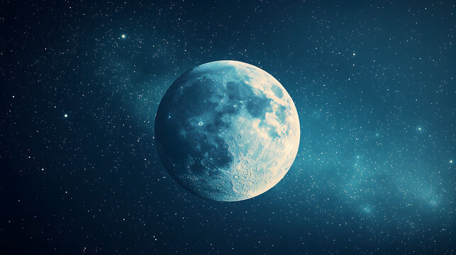 Celestial Moon and Starry Night: Exploring the Beauty of the Cosmos, Astronomy, Lunar Orbit, and Scenic Galaxies, A Journey Through Vastness, Serenity, and Cosmic Wonders