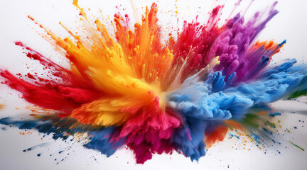 Farbexplosion auf wei&szlig;em Hintergrund