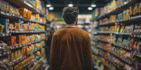 Evaluating products at a grocery store based on nutrition, price, and ingredients to exhibit informed consumer behavior