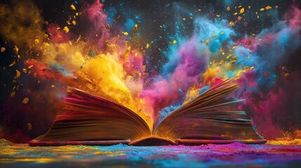 Colorful Book Explosion - A Celebration of Culture