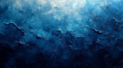 Abstract Textured Deep Blue Ocean Painting. Generative AI