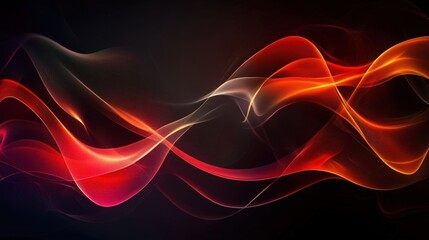 Obraz premium Dynamic Abstract Wave Background with Vibrant Red and Orange Gradients