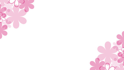 フラワー　花　フレーム　ピンク　角　ベクター