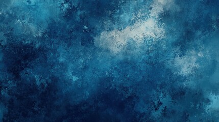Abstract Blue and White Painted Grunge Style Textured Background