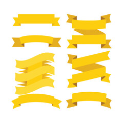 Fototapeta premium Yellow Ribbon Banners Set Elegant & Versatile Decorative Ribbons