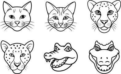 set of funny animals