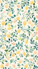 Lemon print pattern, vintage illustration
