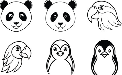 set of funny cartoon monsters