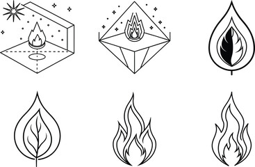 set of fire vector icons