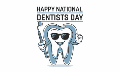 National Dentists Day Vector Illustration | Dental Care T-Shirt, Poster, Sticker, Social Media Design. Print ready eps