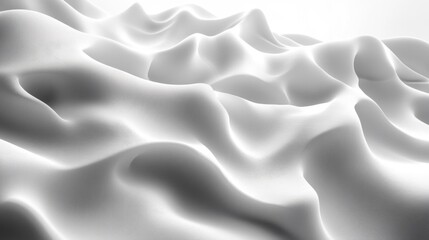 Elegant White Fabric Surface with Wavy Texture. Generative AI