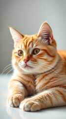 Obraz premium Orange Tabby Cat Relaxing in Sunlight