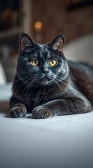 Black Cat Portrait Golden Hour Photography