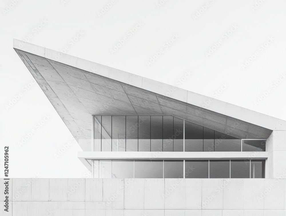 Aufkleber A modern building with a unique design and structure