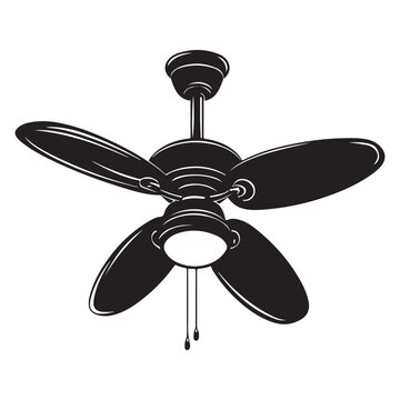recommend clip art: Black Ceiling Fan Icon – Minimalist Vector Illustration