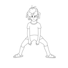 boy running on a white background