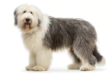 old english sheepdog isolated on white background