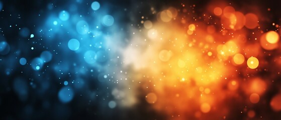 Fototapeta premium Abstract Blue and Orange Light Bokeh Background