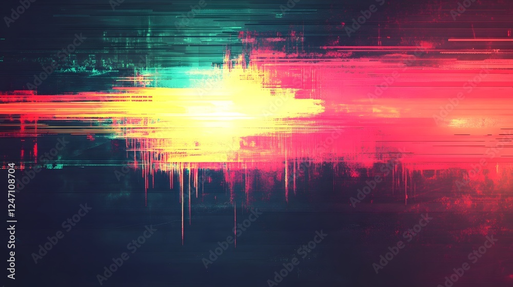 Poster a visually striking and captivating digital artwork depicting a mesmerizing sunset gradient with a b