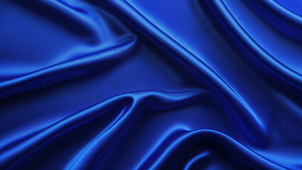 Obraz premium Royal blue silk satin background - smooth, elegant folds and evenly lit