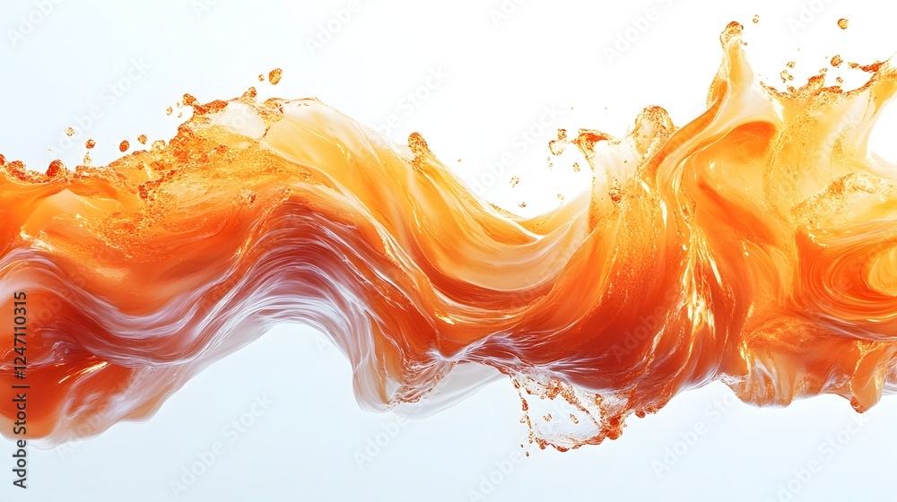 Leinwandbilder Captivating abstract composition of flowing colorful waves and liquid motion  Vibrant orange yellow and red tones create a dynamic energetic and visually striking backdrop or design element