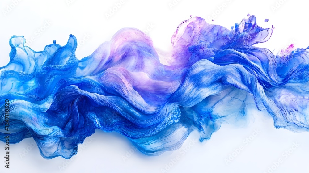Fototapete Captivating abstract digital art composition featuring a vibrant and dynamic fluid blending of vivid colors creating a mesmerizing and ethereal visual experience