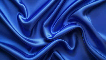 Obraz premium Royal blue silk textile background - smooth, elegant folds and evenly lit