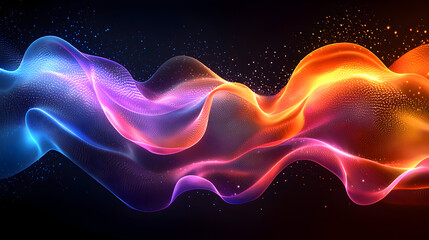 Vibrant Abstract Fluid Design: Captivating Gradient Waves, Illuminated Colors, & Dynamic Motion in a Creative Digital Background - Ethereal Textures and Contemporary Patterns