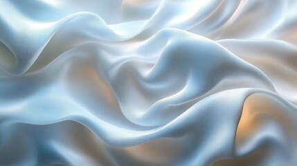 Smooth Satin Fabric Texture in Light Blue Color. Generative AI