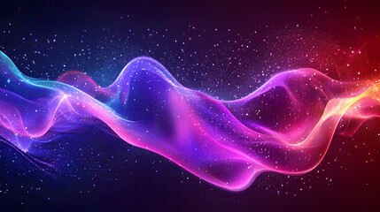 Fototapeta premium Vibrant Abstract Waves: Ethereal Purple, Blue, and Red Gradient Light Patterns in a Luminous Digital Background – Dreamy Sci-Fi Fluid Art for Creative Exploration and Visual Innovation