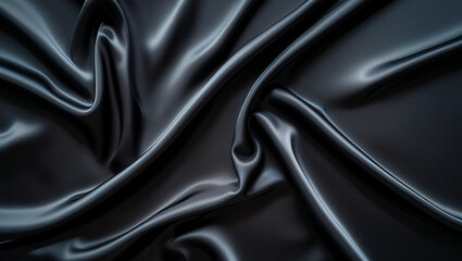Obraz premium Black silk background - smooth, elegant folds and evenly lit