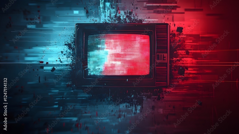Poster captivating digital distortion vibrant glitch artwork showcasing the boundless possibilities of the 
