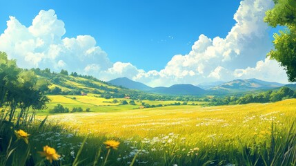 Obraz premium A bright, sunny day with not a cloud in the sky.