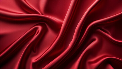 Obraz premium Red silk fabric background - smooth, elegant folds and evenly lit