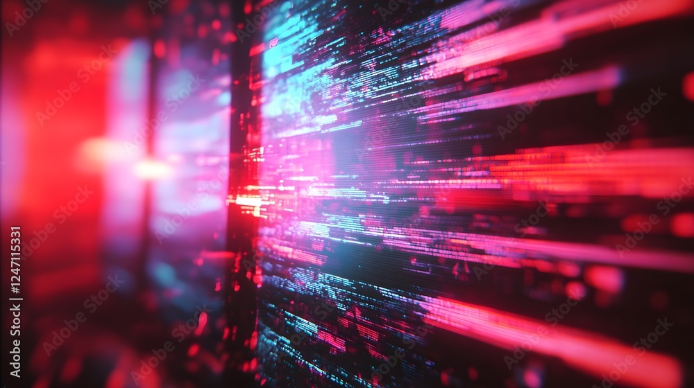 Poster captivating prismatic light explosions in a futuristic digital realm vibrant shimmering and electrif