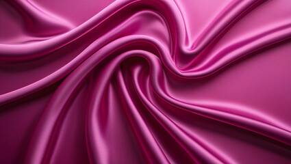 Fototapeta premium Fuchsia silk fabric background - smooth, elegant folds and evenly lit