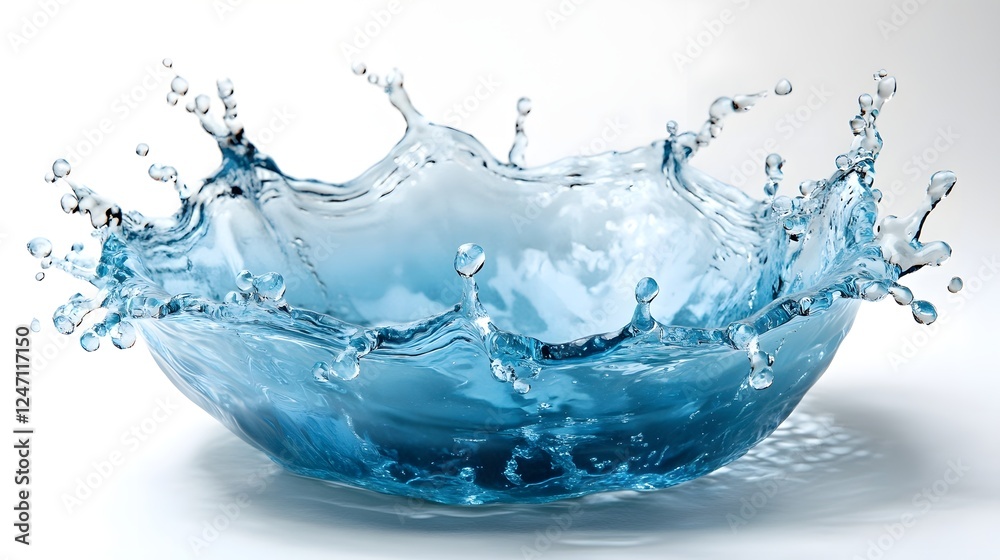 Poster dramatic and water splash frozen in mid air showcasing the dynamic transformation of liquid motion w