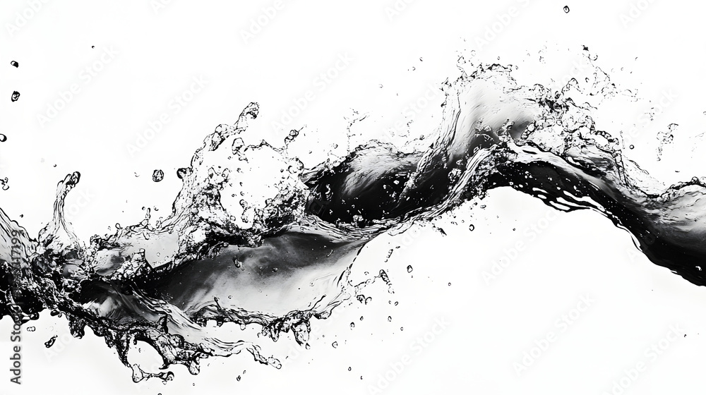 Leinwandbilder dramatic black and white image capturing the powerful chaotic motion and energy of a large water spl