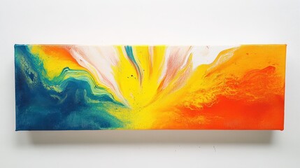 A single canvas painting isolated on a white background, perfect for promoting artistic creativity or home decor.