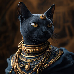 Hyper-Realistic High-Detail Depiction of Bastet, the Egyptian Goddess