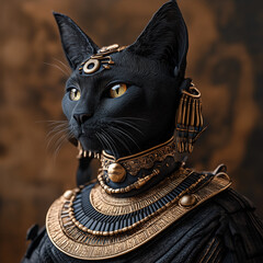 Hyper-Realistic High-Detail Depiction of Bastet, the Egyptian Goddess