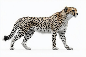 Fototapeta premium leopard cub in front of white background