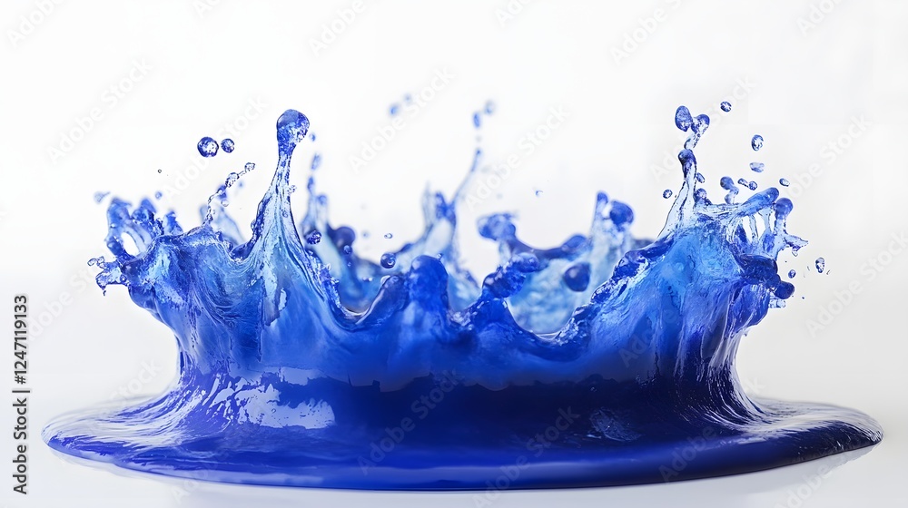 Aufkleber dynamic blue water splash abstract art photography vibrant abstract liquid splash with flowing waves