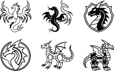 Dragon and Sea Serpent Tattoo  vector